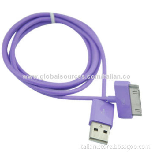 Colorful 30-pin USB Data Charger Cable for iPhone 4, 4S, OEM Orders Welcomed